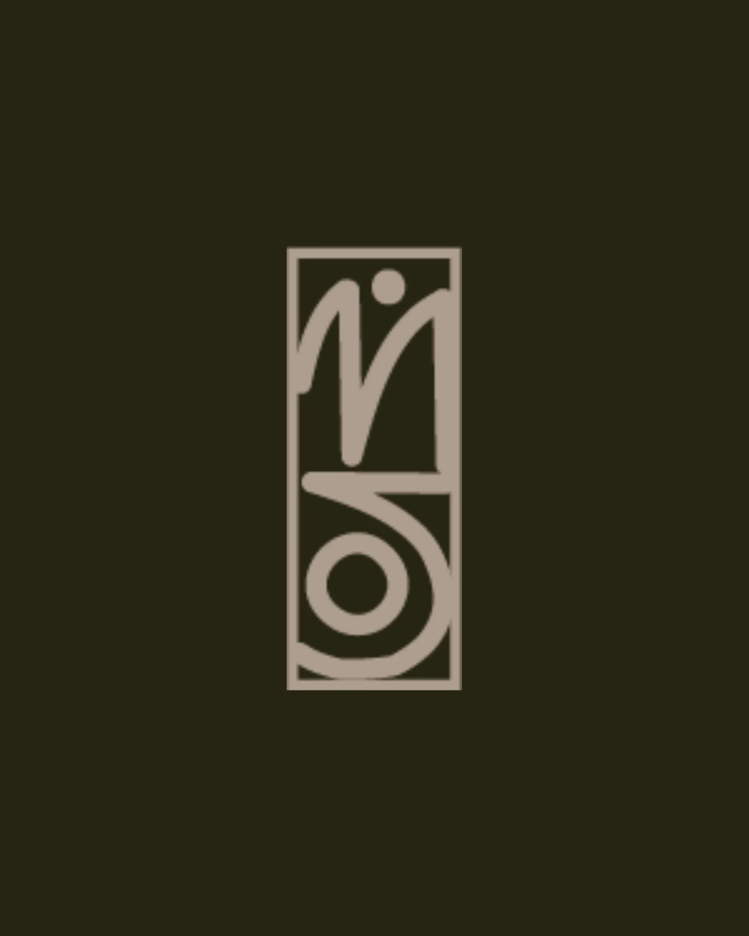 Mos framed vertical logo on a dark background