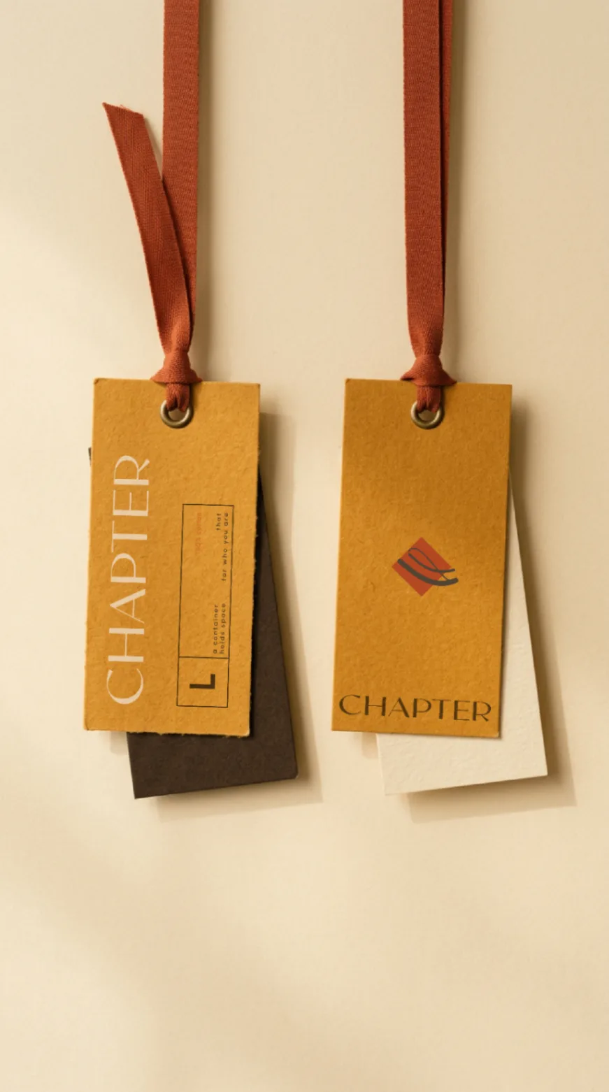 Chapter mustard apparel tags and label system